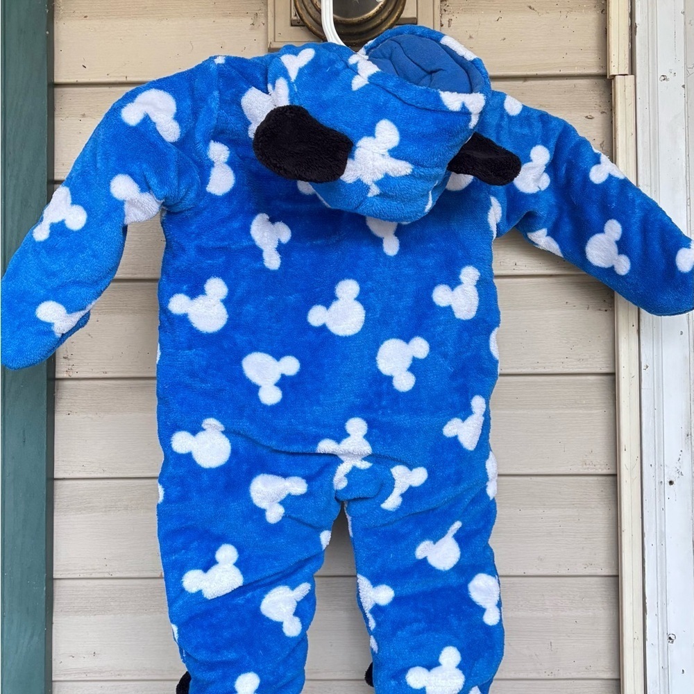 Disney Mickey Mouse Blue and White Kids Footie - Picture 3 of 12